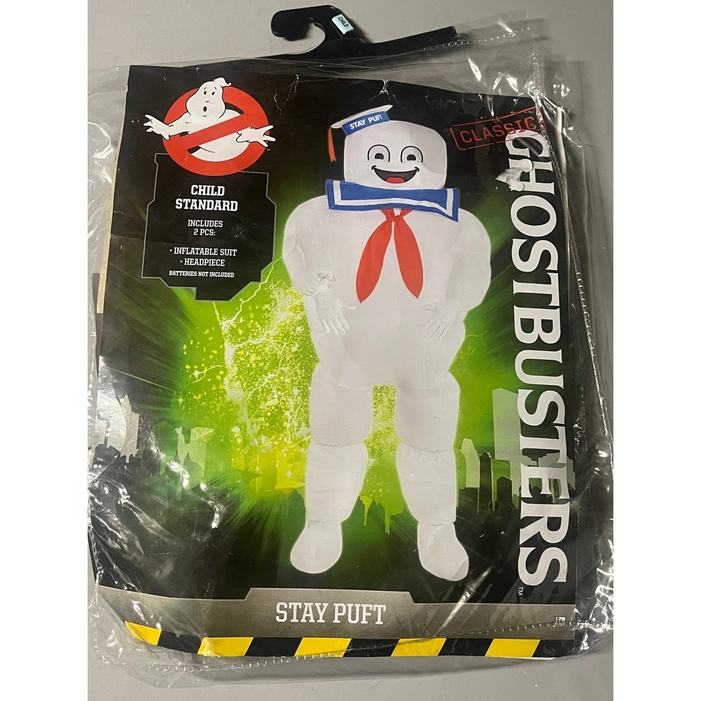 Ghostbusters Stay Puft Marshmallow Man Inflatable Costume Kids Standard Size 10